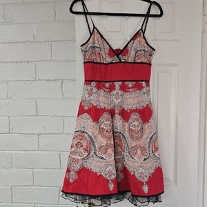 Speechless Red and Black Lace Mini Dress